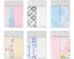 Benson Douchegordijn - 180 x 180 cm - Set van 2 stuks - Mix