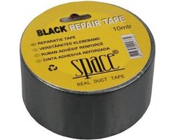 Benson ducttape/ reparatietape - universeel - zwart 10 meter