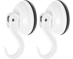 Benson Handdoekhaakje - 2x - zuignap badkamer/keuken ophang haken - kunststof - Draagkracht 6 KG