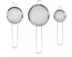 Benson Keuken vergiet/zeef - set 3-delig - RVS - compact - D10/8 en 6 cm