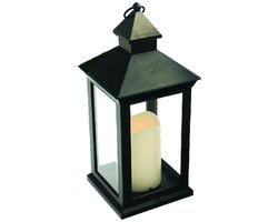 Benson Lantaarn - met LED kaars - 10.5 x 10.5 x 24 cm - sfeerlicht - binnen / buiten