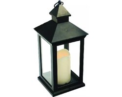 Benson Lantaarn met LED Kaars - Sfeervol en Veilig - Zwart