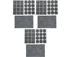Benson Meubelvilt - 75x stuks - grijs - vilt - 3 formaten - anti kras vilt