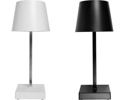 Benson Moderne LED tafellamp - dimbaar - touch bediening - zwart/wit/grijs - energiezuinig - 26 cm