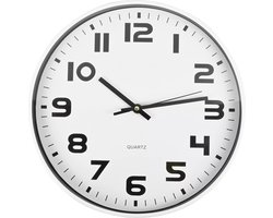 Benson Moderne wandklok - minimalistisch design - Ø30 cm - wit