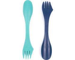 Benson Multifunctionele spork - 3-in-1 bestek - kunststof - 17,5 cm - 2 stuks