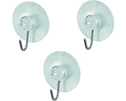 Benson Ophanghaak met zuignap - wit - 3x - kunststof - D45 mm