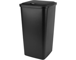 Benson Prullenbak 24 ltr zwart - 20 x 20 x 48 cm - met afneembare deksel
