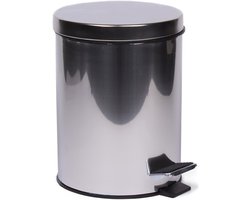 Benson Ronde pedaalemmer - RVS - vingerafdrukvrij - 5 liter - luxe uitstraling