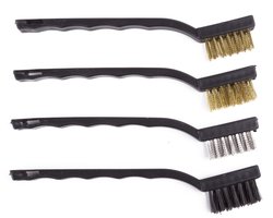 Benson Staalborstel set - 4x stuks - RVS - Messing - Nylon - 17 cm