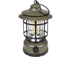 Benson Stormlantaarn - groen - oplaadbaar - dimbaar - 17 x 10 cm - retro campinglamp