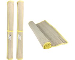 Benson Strandmat - 2x - riet - geel - 60 x 180 cm - zonmat / buitenmat