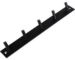 Benson Wand kapstok - 5 ophang haken - RVS - 32 x 3,6 cm - ruimtebesparend