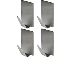 Benson Zelfklevende vierkante handdoekhaken - RVS - set van 4 stuks