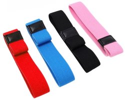 Bento riem - 4 Stuks - Bevestigingsriemen - Polyester - Afdichtbanden - Elastische band voor lunchboxen - Bevestigingslus voor bento-boxen - Lunchbox elastieken voor buiten - Voor picknicks, barbecues en kamperen - 24*2cm - Rood/Roze/Blauw/Zwart