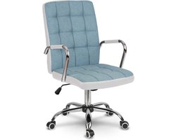 Benton Bureaustoel – Modern Design – Blauw/Wit