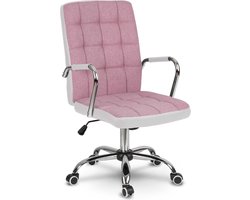 Benton Bureaustoel – Modern Design – Roze/Wit