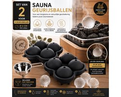 Benza – Sauna Geurijsballen Maker Set van 2 – Inclusief RVS Trechter – Voor 8 Geurijsballen Ø 6 cm – Geschikt voor Etherische Olie & Sauna Opgietingen