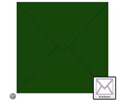 Benza Wenskaart Enveloppen - Vierkant 14 x 14 cm - Kerstgroen - 50 stuks