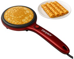 Beper BT.710Y - Elektrische Pannenkoekenpan - Beslagkom Inbegrepen - Elektrische Pannenkoekenpan - Beslagkom - Pannenkoeken Maker - Ontbijt Apparaat - 800 W - ⌀ 20cm
