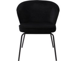 BePureHome Admit Eetkamerstoel - Velvet - Zwart - 77x60x59