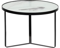 BePureHome Fly Bijzettafel - Metaal/Glas - Zwart - 38x55x55
