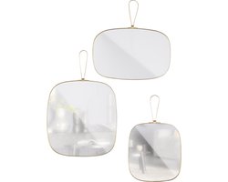 BePureHome Glass Spiegels - Metaal - Antique Brass - Set van 3