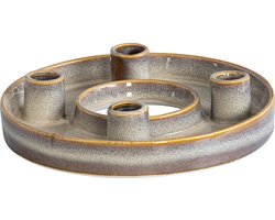 BePureHome Handy Kaarsenhouder - Porselein - Grijs/Bruin - 5x21x21