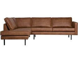 BePureHome Rodeo Hoekbank Links - Recycle Leer - Cognac - 85x266x86