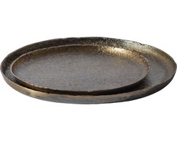 BePureHome Serving Plate Dienblad - Metaal - Antique Brass - Set van 2