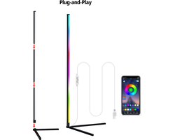 Bera Home - Slimme LED Vloerlamp - Staande Hoeklamp - RGB Verlichting - Modern Design - Energiezuinig
