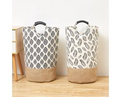 Bera Home Wasmand Set van 2 - Opvouwbare Wasmanden - Inklapbaar Wastas - 31x58cm - 2x43 Liter - IJzeren Pijpenrek - Praktische Wasoplossing