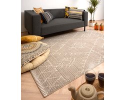 Berber vloerkleed Beni Ouarain Sufian - lichtgrijs/crème 200x300 cm