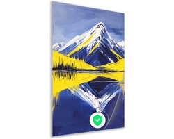 Berg poster - Landschap wanddecoratie - Poster Reflectie - Wanddecoratie landelijk - Woonkamer posters - Kantoor decoratie poster 50x75 cm