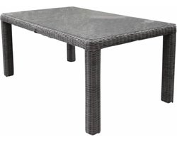 Bergamo 180x100x78 dining tafel natural white grey + glasplaat