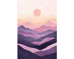 Bergenrij Poster | Pastel Poster | Landschap Poster | Natuur Poster | Berg Poster | Reis Poster | Avontuur Poster | Rust Poster | Rustiek Poster | 50x70cm | Wanddecoratie | Muurposter | S4551 | Geschikt om in te lijsten