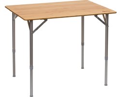 BERGER Opvouwbare Tafel - Campingtafel Bamboe Inklapbaar Tuintafel - Verstelbare Hoogte 80 x 60 cm - Balkon Festival Outdoor