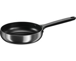 BergHOFF Home Koekenpan Ø 20 cm - PFAS-Vrije Antikleefpan– RVS Braadpan – Keramische Anti-aanbaklaag Bakpan – Geschikt voor Inductie, Gas, Elektrisch en Keramisch – Ovenbestendige Biefstukpan tot 230 °C – Smokey Black