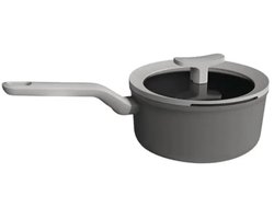 BergHOFF Leo Lite steelpan met deksel – antikleef – grijs – Ø18 cm, 1,7 l, inductie
