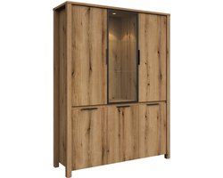 Bergkast Cosmos Eiken - Breedte 151 cm - Hoogte 200 cm - Diepte 48 cm - N - Met planken - Met openslaande deuren