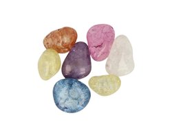 Bergkristal crackle mix 100 gr. (gekleurd) trommelstenen (mt3)