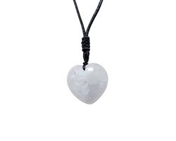 Bergkristal Hart hanger met verstelbare ketting