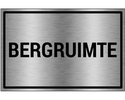 Bergruimte bord - brushed aluminium materiaal - 18 x 12 cm