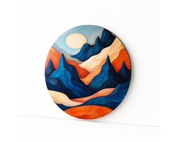 Bergvallei abstract – aluminium – wandbord – Dibond muurcirkel – 100x100 cm