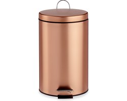 Berilo Pedaalemmer/vuilnisbak - metaal - 12 liter inhoud - koper kleur - 40 x 25 cm