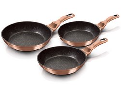 Berlinger Haus 3 delige Pannensets - Inductie - Pannenset Voor Alle Warmtebronnen - PFOA & PFAS vrij - Rose Goud