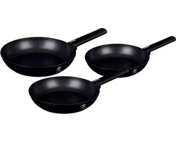 Berlinger Haus 3 delige Pannensets - Inductie - Pannenset Voor Alle Warmtebronnen - PFOA & PFAS vrij - Zwart/Rose Goud