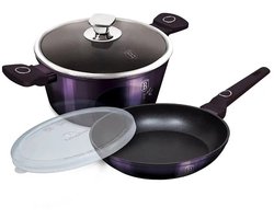 Berlinger Haus Kookset Paars - 24cm Pan & Pan met Deksel