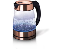 Berlinger Haus Waterkoker - Glas - Elektrisch - 1,7L - Retro - met LED - 2200W - Glazen Waterkoker - Rose Goud