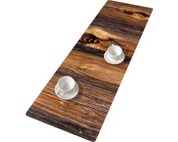 Bertoni - Tafelloper - Tafellint Vilten Tafelhoes met Patroon - Tafeldecoratie Easy Care 95 x 33 cm Hout